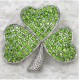 Shamrock brooch rhinestones